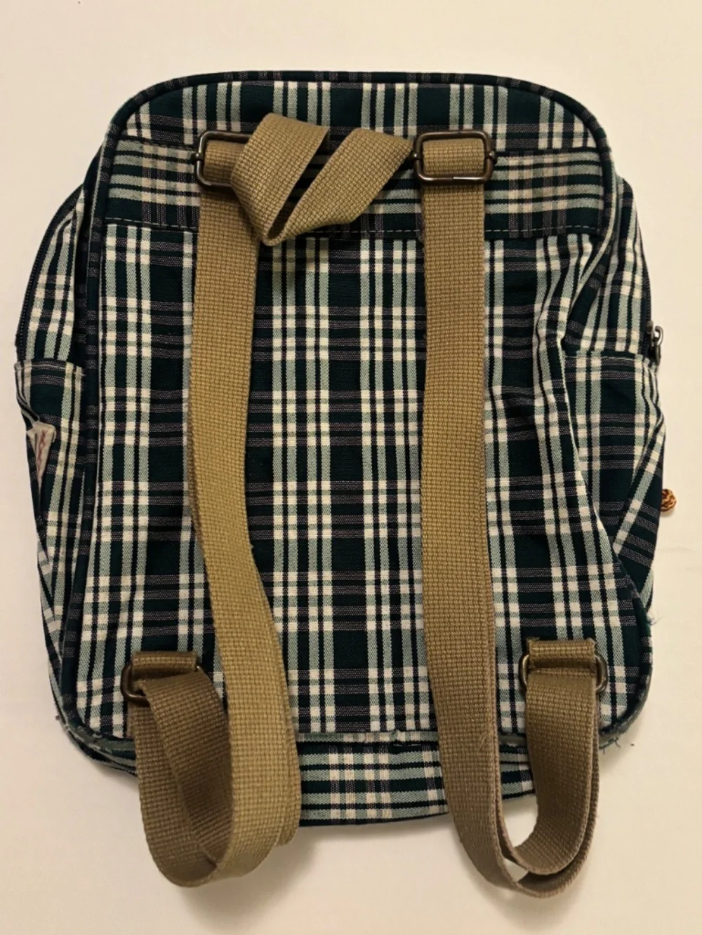 Vintage Esprit Rough Ready Green Plaid Mini Backpack